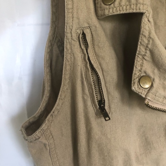 Maurices Khaki Zip Up Cargo Vest with Pockets - Size L - Picture 4 of 6
